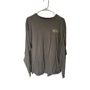 Drake Dark Brown Long Sleeve Tee with Logo